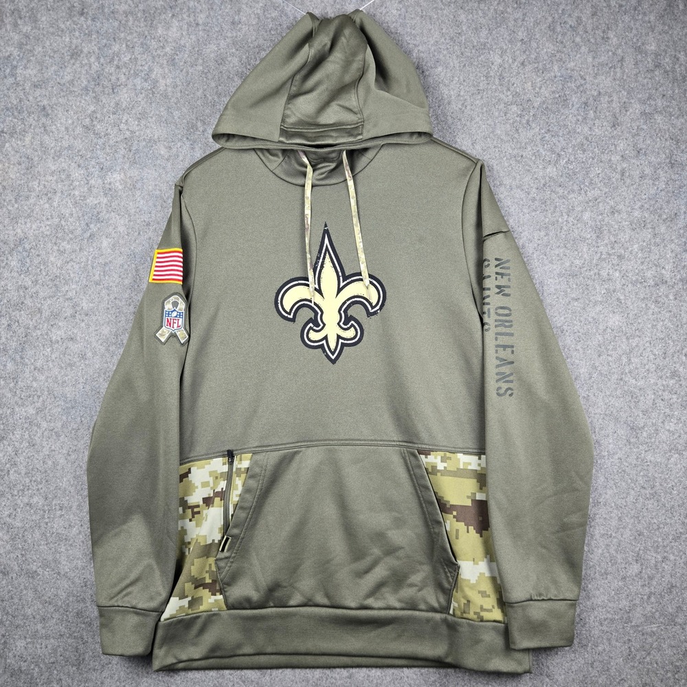 Nike New Orleans Saints Hoodie Mens Medium Green Salute To Service NFL Football